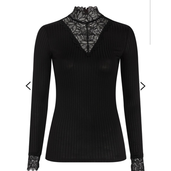 Topshop Black Long Sleeve Blouse - Picture 1 of 2